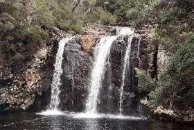 A waterfall in Cradle Mountain-Lake St Claire National Park
