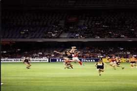 Richmond Tigers v Melbourne Demons gets underway at centre bounce
