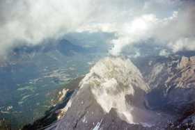 Head in the clouds...the view northwards from the Zugspitze