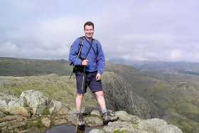 Mike on the summit of Harrison Stickle