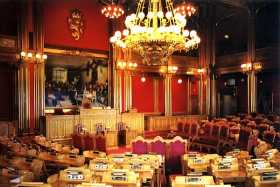 Inside Stortinget, the Norwegian Parliament