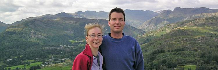 Heather and Mike on Loughrigg Fell in the Lake District