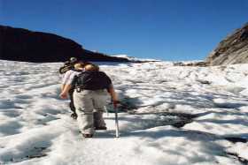 Hiking on Franz Josef Glacier on a lovely winter day