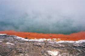 Vivid colours in the mist at Waiotapu